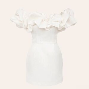 PostMeriden Elegant Cream / white Off-Shoulder Dress Small